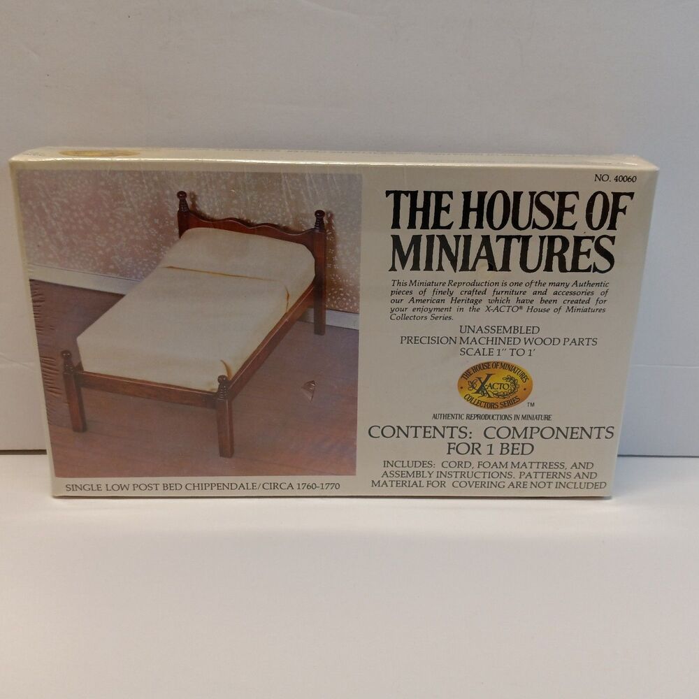 The House of Miniatures Collectors Series Low Post Bed Kit Chippendale 40060 Vtg